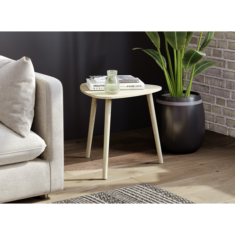 Table d'appoint. Table de bout salon. Table de chevet ou table de chevet. Petite table d'entrée avec base blanche