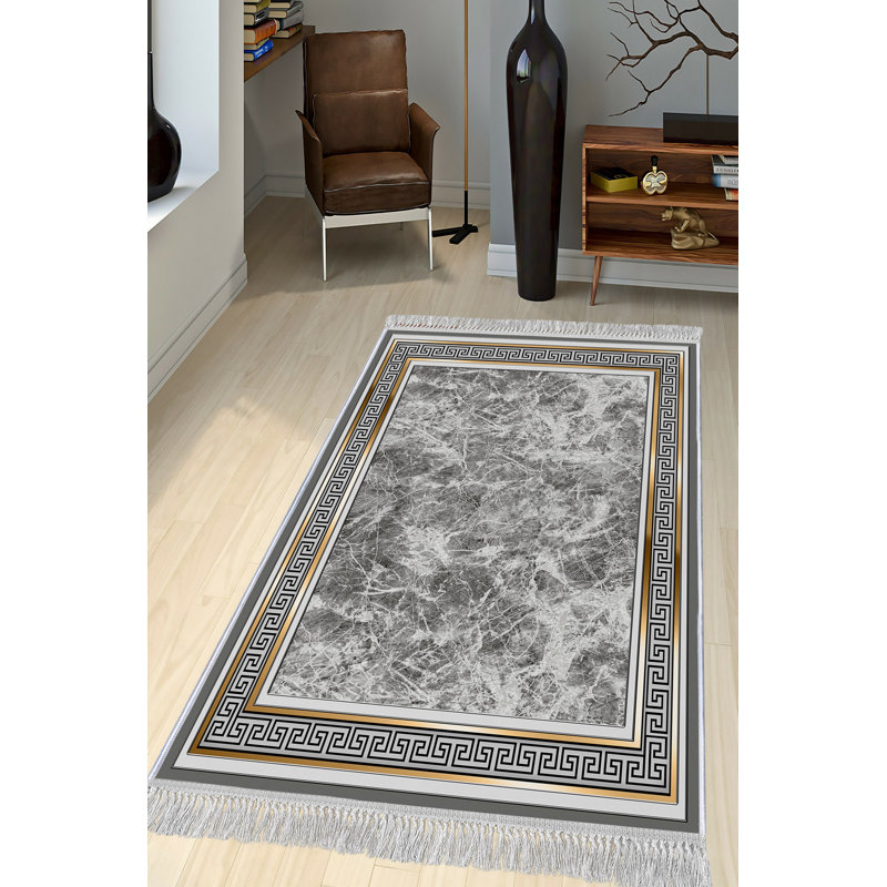 Luxurious Velvet Area Rug (4.6 x 7.2 ft), 100% Antibacterial Fabric, Non-Slip Cotton Backing, Pile Height: 0.4 in | Machine Washable, 3D Digital Print Design | Perfect for Living Room & Bedroom Decor, Soft & Durable