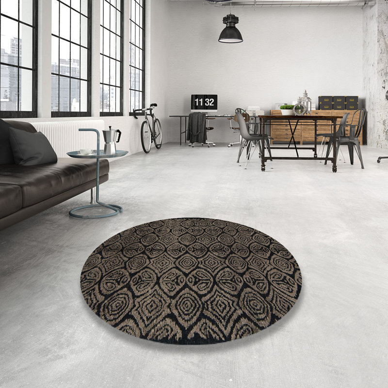 Tapis abstrait abstrait moderne, Rond 8 pi