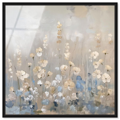 Luminescent Meadow Framed High-Gloss Acrylic Glass Wall Art Farmhouse Floral Art by Art Remedy, Black Frame, 30 x 30