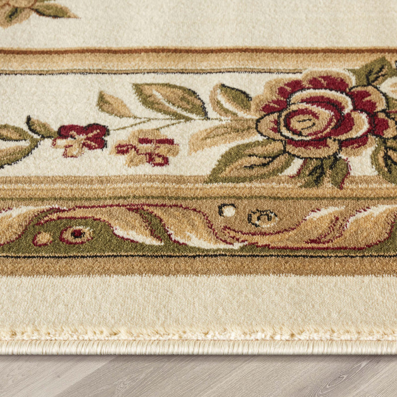 Nieto Medallion Traditional Ivory/Beige Soft Plush Rug, Rectangle 120 x 160cm