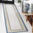 Vandervliet Classic Coastal Mitred Stripe Reversible Machine-Washable Cream/Navy Indoor/Outdoor Rug-711333138