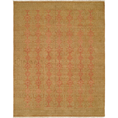 Gyula Wool Oriental Area Rug in Beige/Red
