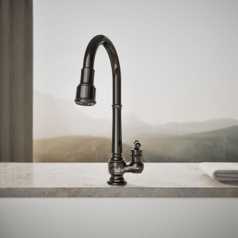Artifacts Pull Down Bar Faucet, Vibrant Titanium