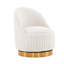 Chaise longue pivotante en chenille Leela crème-249301485
