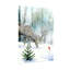 Animaux, hiver, cerf, neige, forêt, oiseau, pin