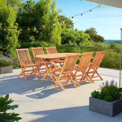 Oval Teak Dining Set by Red Barrel Studio