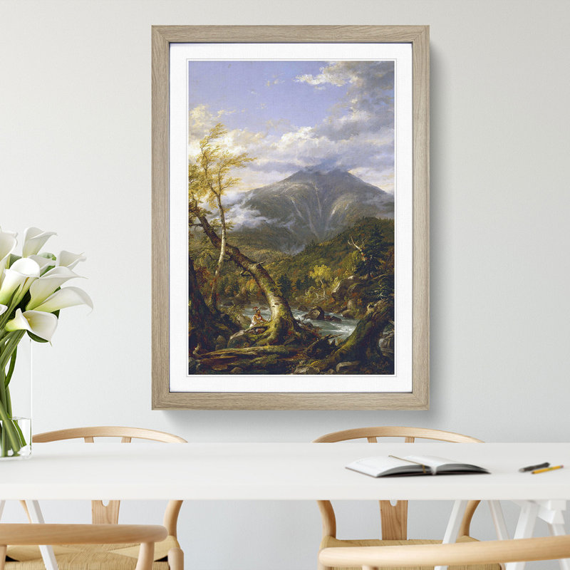 Indian Pass by Thomas Cole - Picture Frame Painting, Oak Framed, 36cm H x 27cm W x 2cm D
