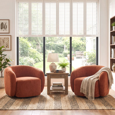 Fauteuil demi-tonneau pivotant rembourré Munehito