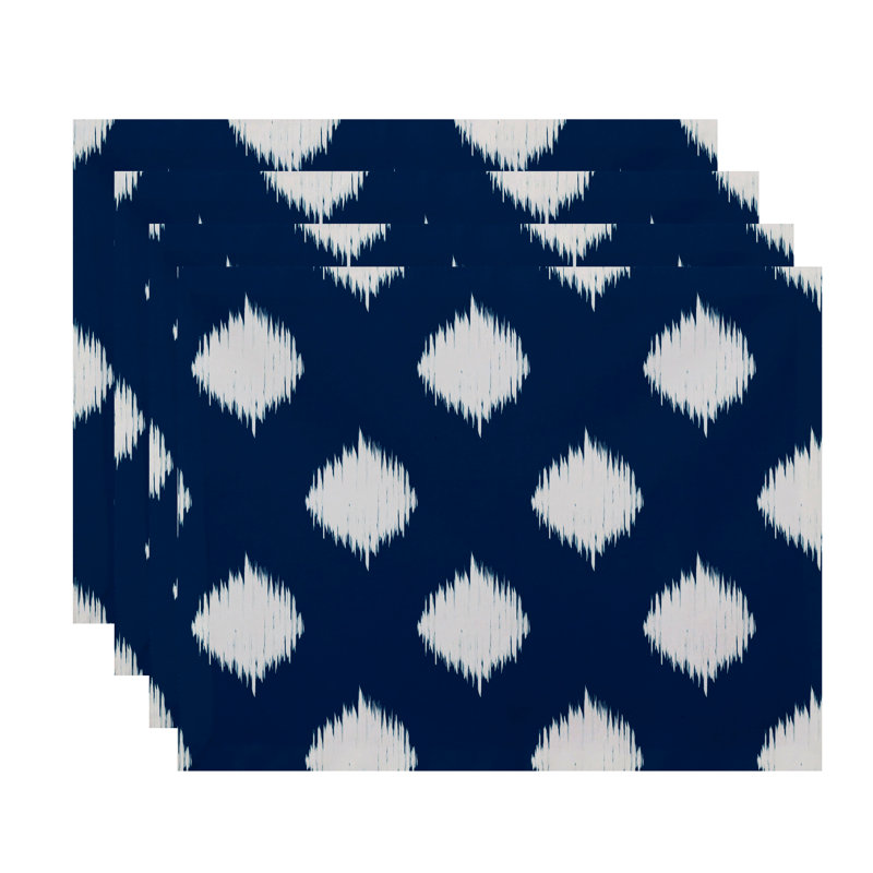 Ensemble de napperons géométriques 4 pièces Forsman, Bleu sarcelle