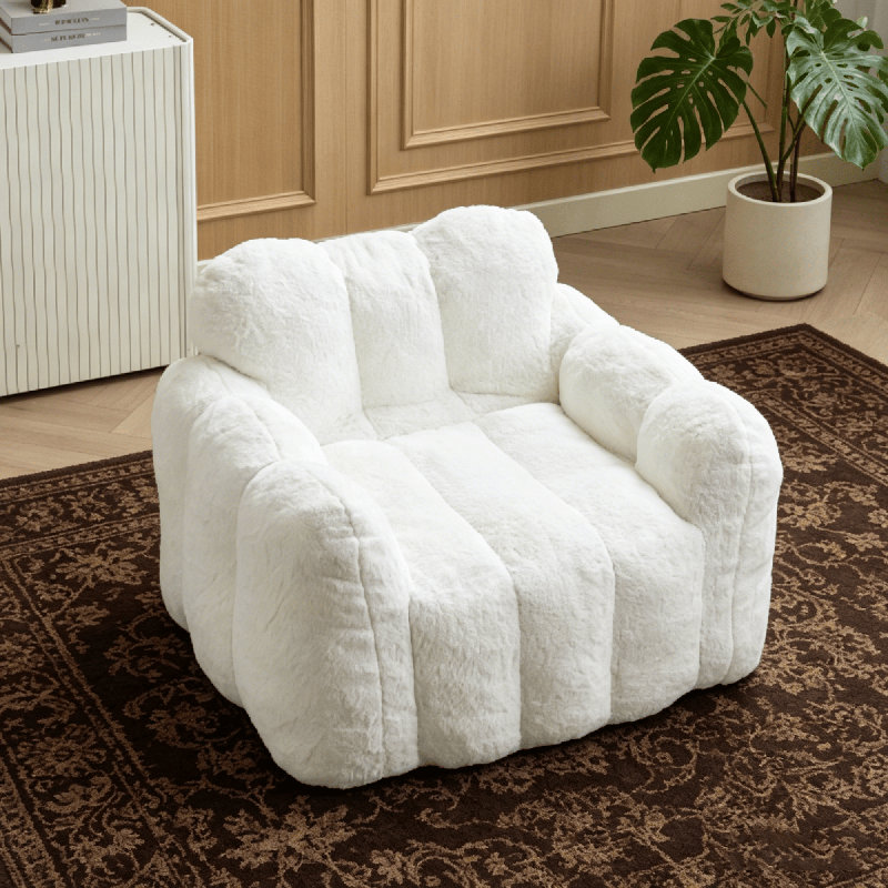 Méridienne Cloud - Compressé, poignées, 380 lb, sans assemblage, Blanc