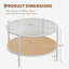 Table basse 30 po, table de bout ronde à 2 niveaux avec rangement, tables centrales rondes en verre Water-Wave-413365830