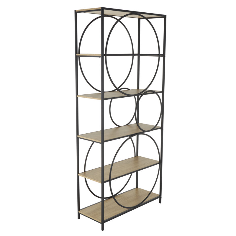 Metal Circle Storage Black Shelving Unit with Black Metal Frame