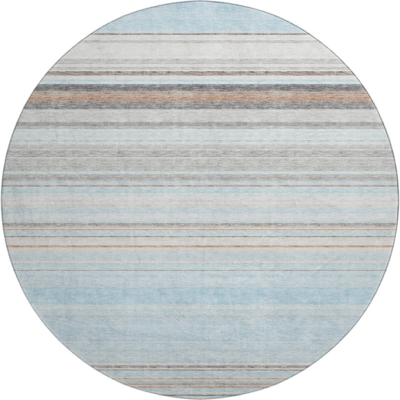 Tapis de qualité supérieure lavable à la machine Prisco Sky, Rond 8 pi