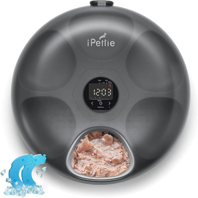 iPettie Donuts Frost 6 Meal Cordless Automatic Pet Feeder, Dry & Wet Food Automatic Cat Feeder
