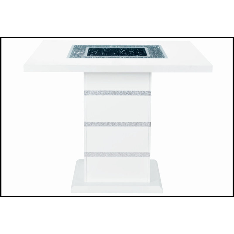 TABLE DE BAR ARIYA BLANC au design épuré et à la fabrication durable pour les cuisines modernes et les espaces de divertissement