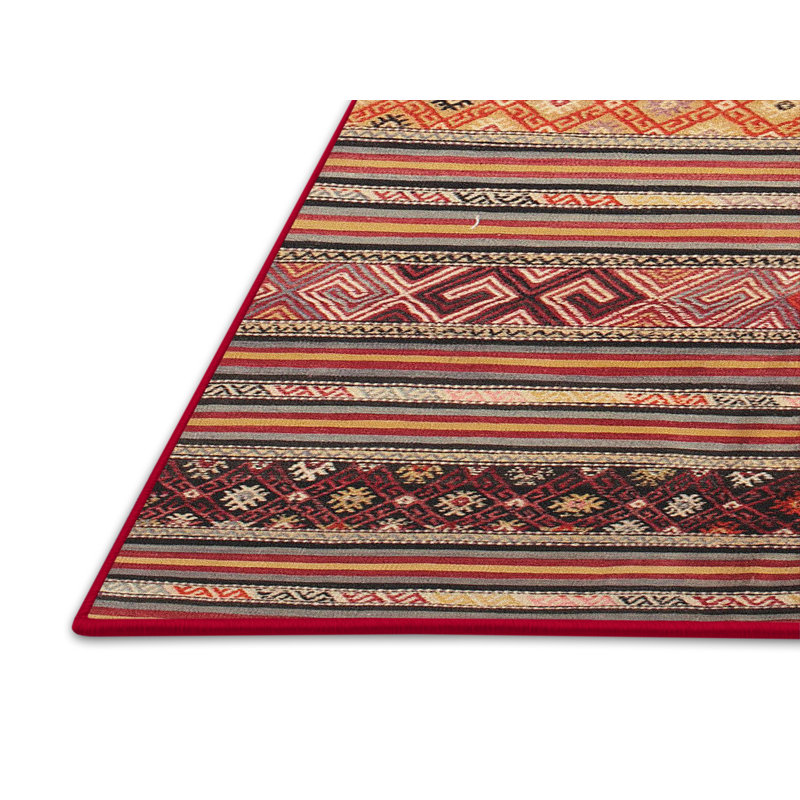 Tapis contemporain brun / orange / jaune, Rectangle 8 pi x 12 pi