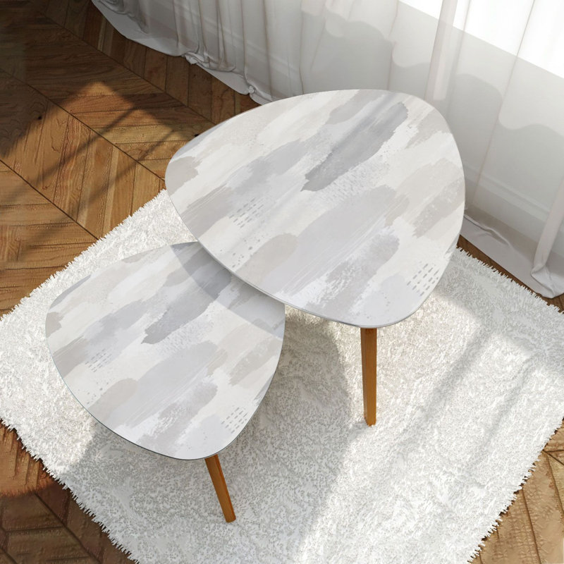 Ensemble de 2 tables basses gigognes Triangle