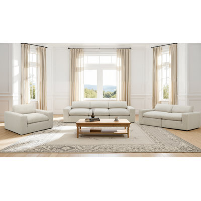 Asher 3 Piece Upholstered Living Room Set