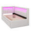 Lit plateforme tapissier simple avec prises USB, luminaires à DEL et 2 tiroirs-2078595897