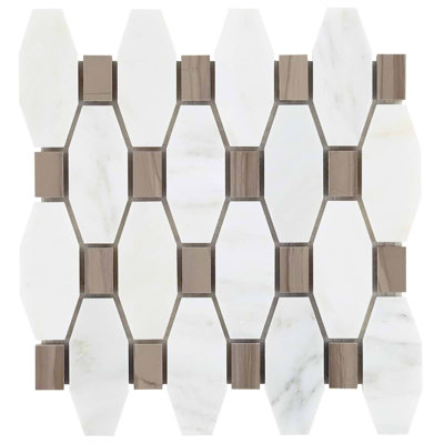 SAMPLE-Octave 9.75 In. X 10 In. Polished Marble Mosaic Tile (0.67 Sqft/ Sheet)