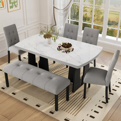 Ensemble de table de salle à manger moderne 6 pièces