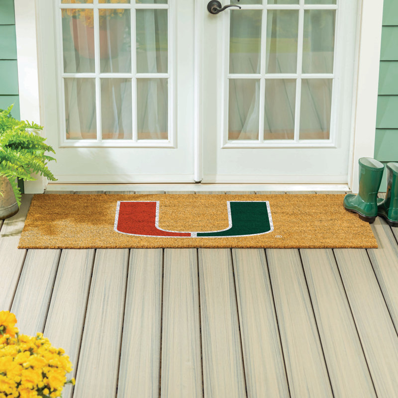 Très grand tapis couleur coco 60 po x 24 po University of Miami