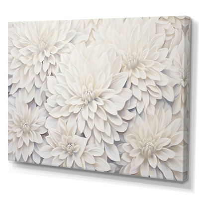 «White Dahlia Charm Collage», art mural Dahlia