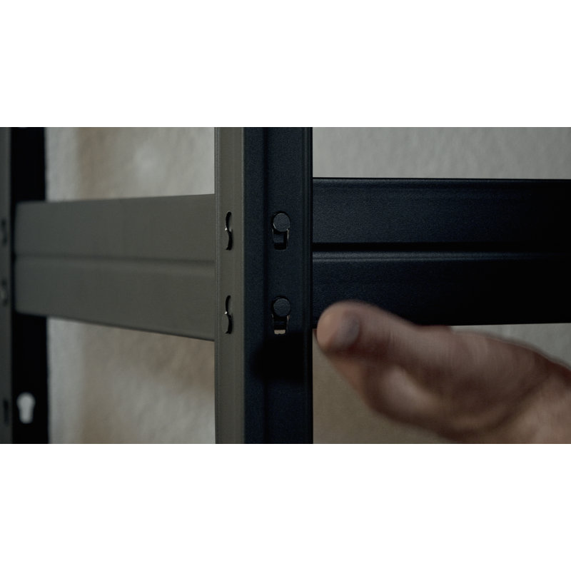 Heavy-Duty Dark Gray Metal and Fiberwood Garage Shelving Unit
