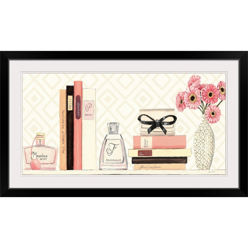 «Parfum Chic II» par Marco Fabiano - impression d'art graphique, H 26 po x l 44 po x p 1 po, Cadre noir