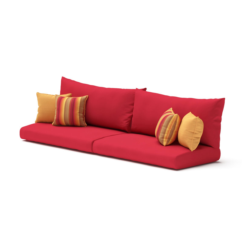 Housse de coussin d'extérieur pour canapé Sunbrella, Toile Sunbrella® rouge Jockey, L 25 po x P 5 po