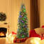 7.5' Artificial Pine Christmas Tree with Color & Clear Lights