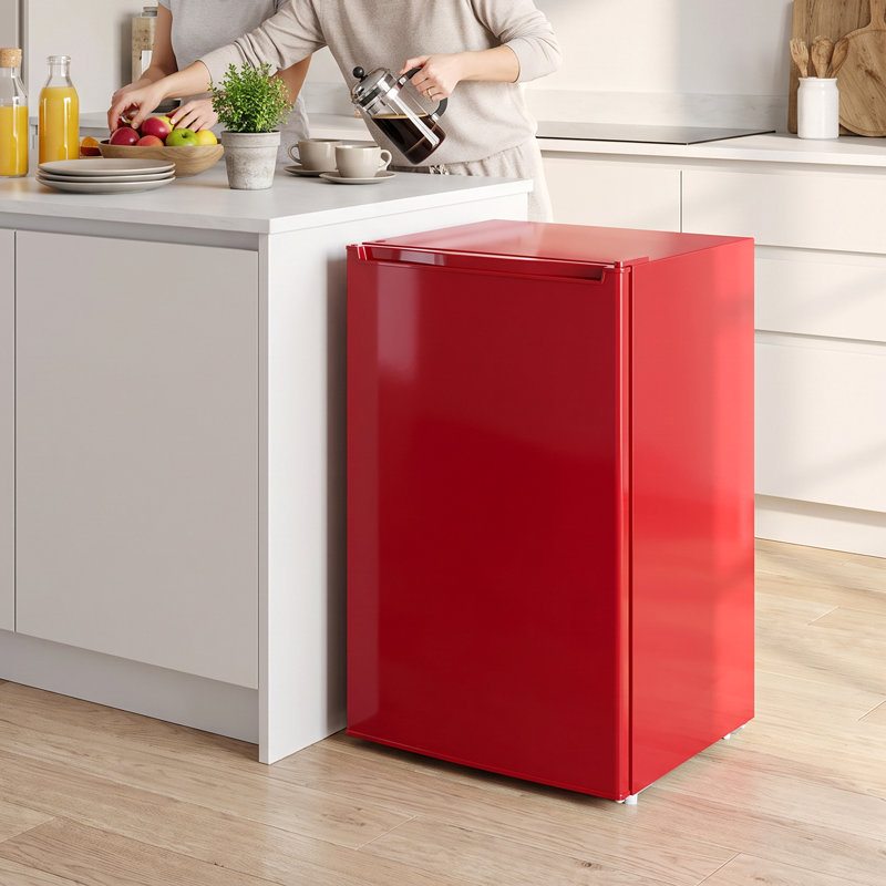 Mini congélateur 2,1 pieds cubes avec porte réversible, 2 tablettes, rose, Pink