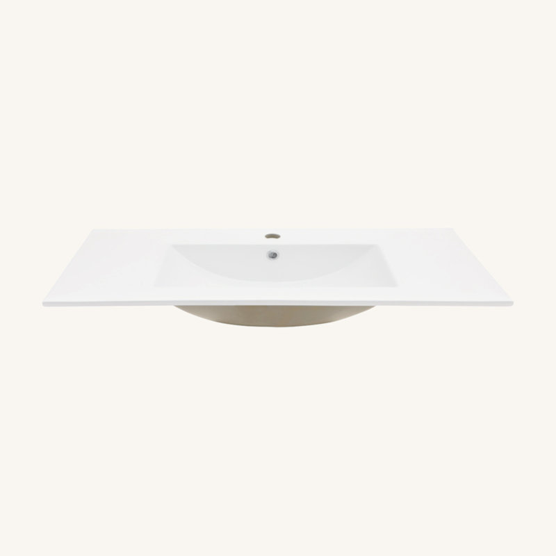 Comptoir de meuble-lavabo simple blanc 24 "x 18" avec trop-plein (lavabo seulement), Simple