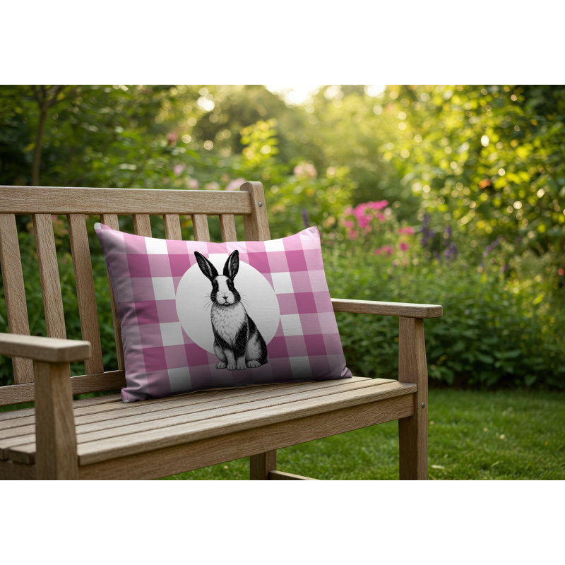 Oreiller réversible intérieur / extérieur Rabbit, 20x14, Magenta