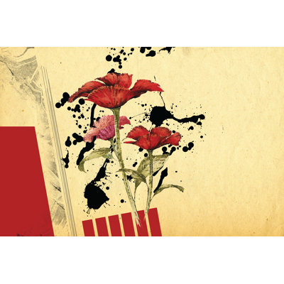 Mod Deco Flowers - Wrapped Canvas Art Prints