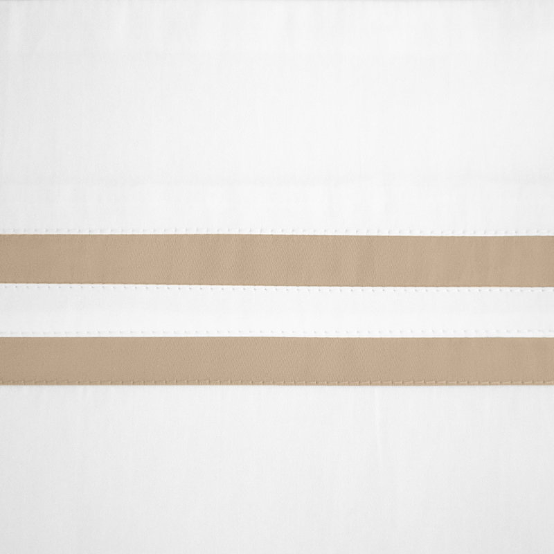 Ribbons Sateen Sheet Set, White/Candlelight, Twin