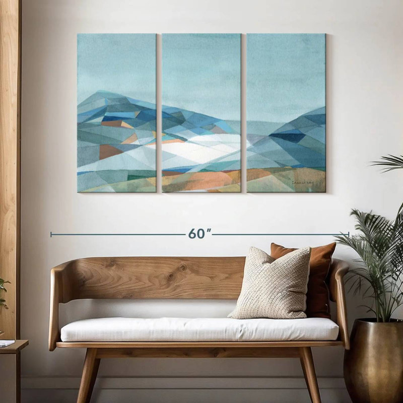 Avery Neutral Geometric Mountain, 32" H x 50" W