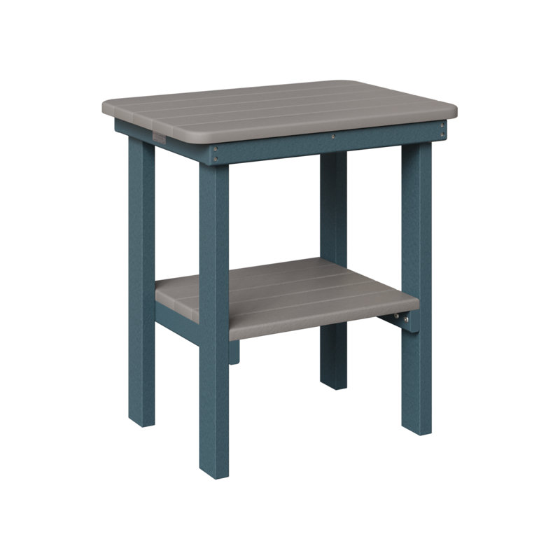 Outdoor Rectangle Side Table, Slate, Light Gray