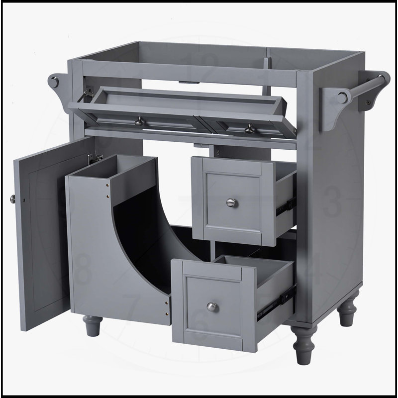Meuble-lavabo de 30 po sans lavabo supérieur, Gris
