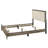Modern Full Size Bed With Grey Upholstered Headboard And Wood Base Fashionable Robust Veneers-1802445883-1802445881