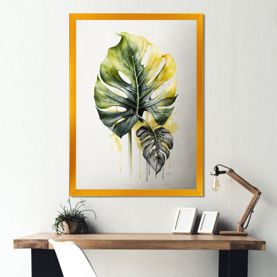 " Yellow And Grey Philodendron Leaf II "