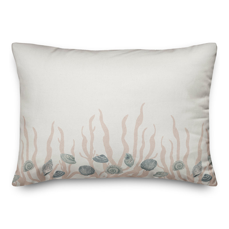 Housse de coussin rectangulaire en polyester / mélange de polyester, Bleu / rosé / blanc