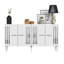 Console Catena, blanc et argent, panneau de particules 100% mélaminé, épaisseur: 0,7 pouce | Plusieurs tablettes, fixation murale, conception géométrique élégante pour la maison et le bureau-108057657
