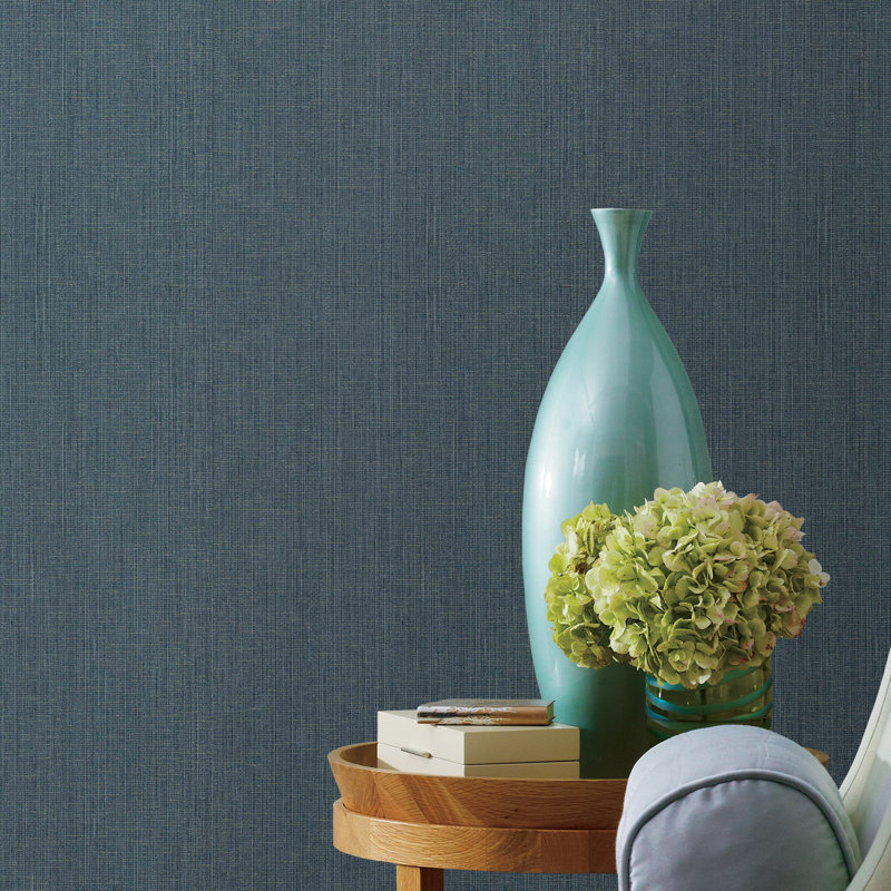 Wall Textures Collection Vertical Streak Wallpaper Roll, Navy