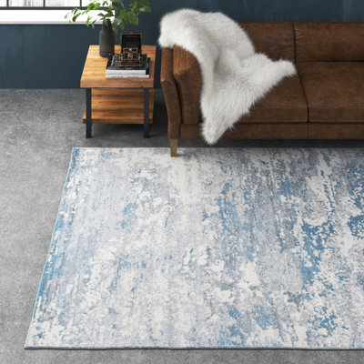 Adame Abstract Gray/Blue Area Rug