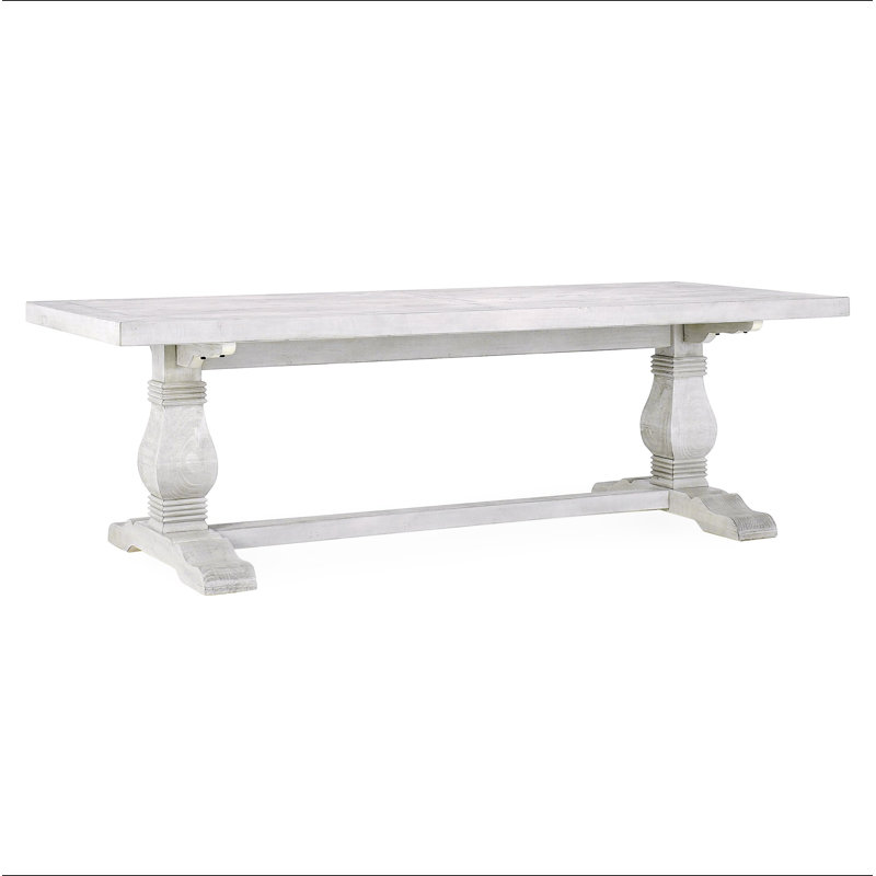 Table de salle à manger Caleb, H 30 po x L 94 po x l 39 po, Blanc antique