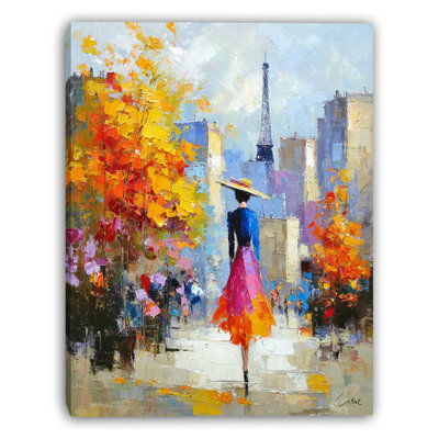 Autumn Colors in Paris Wrapped Canvas Wall Art