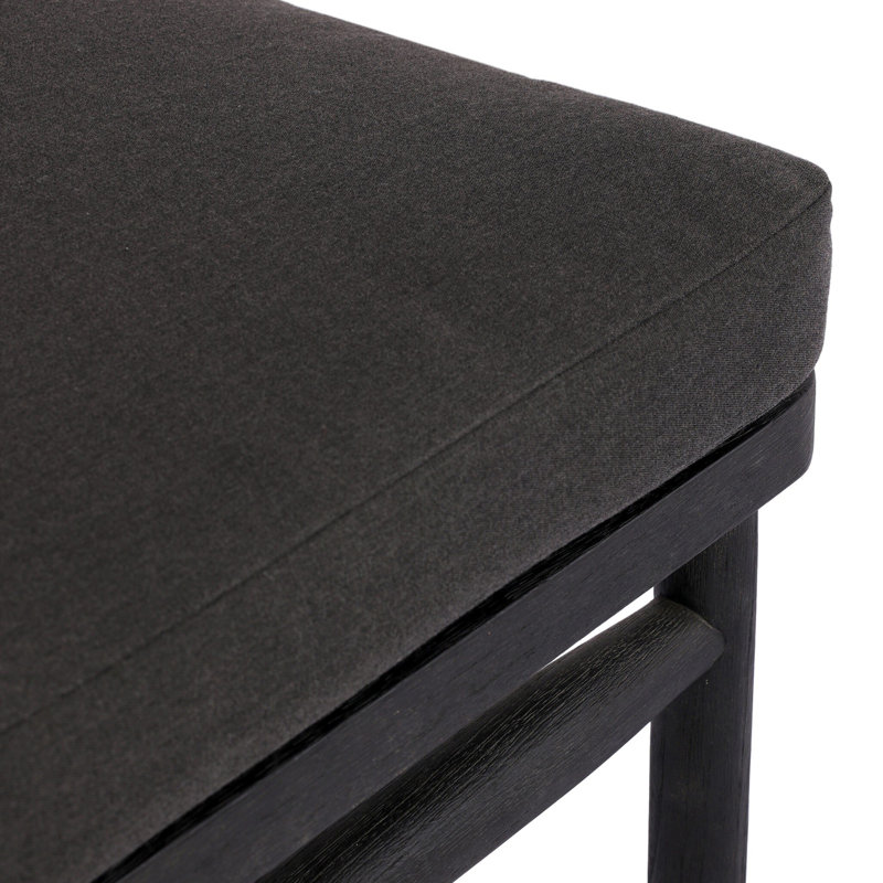 Buxton Outdoor Teak Dining Side Chair, Stained Black Teak