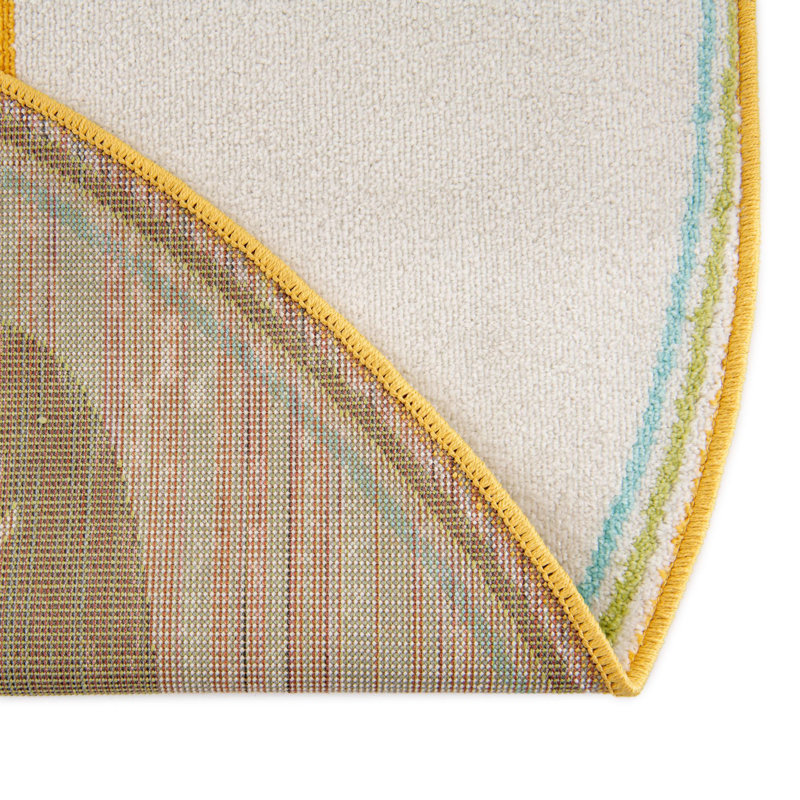 Rectangle Polypropylene Plastic Rug, Round 3'3"